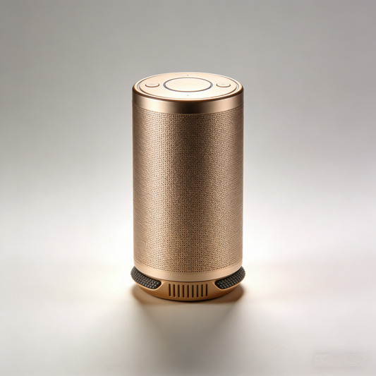 AuraCove Portable Bluetooth Speaker: The Gold Fabric Cylinder Sound Companion